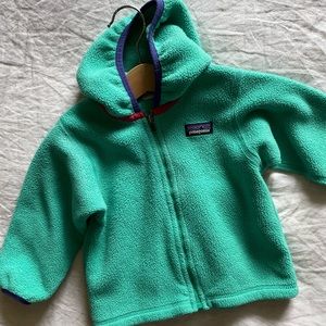 Baby Teal Patagonia Zip Fleece Size 12-18 M